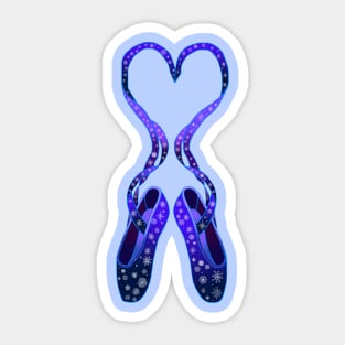 Dancing Winter Snowflake Ballet Slippers Sticker